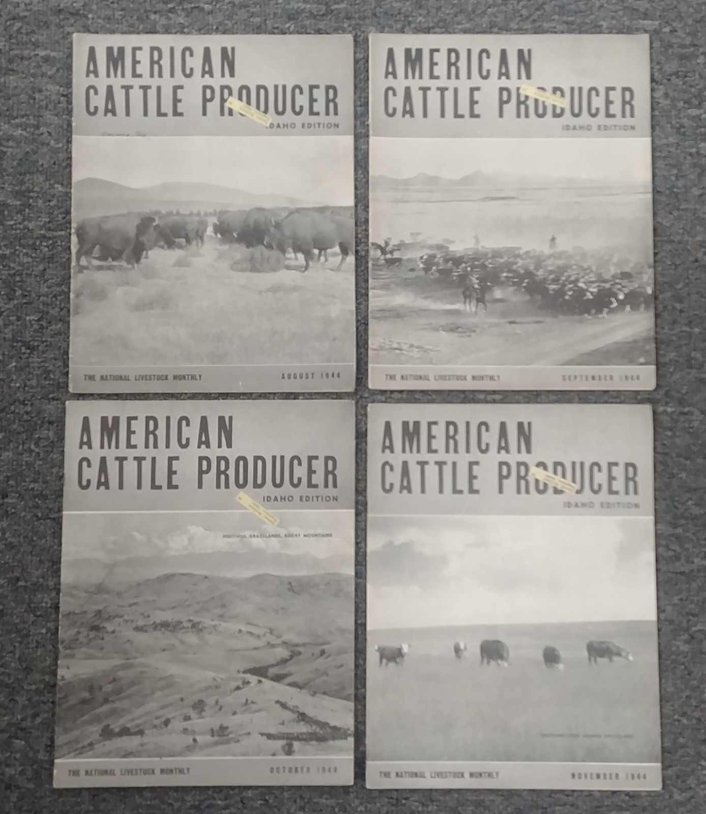 1944 American Cattle Producer [Lot of 4] Idaho Ed. – Livestock Monthly Vintage