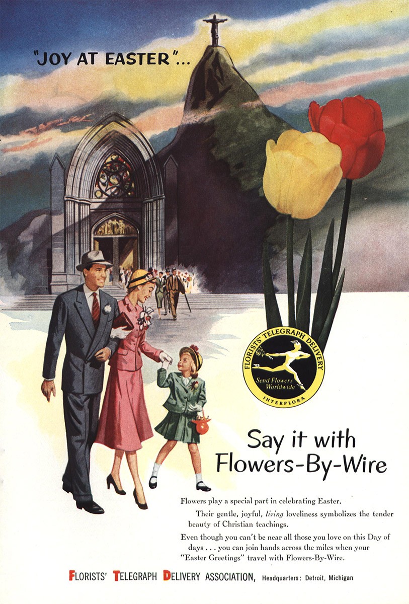 1954 FTD: Joy at Easter Vintage Print Ad