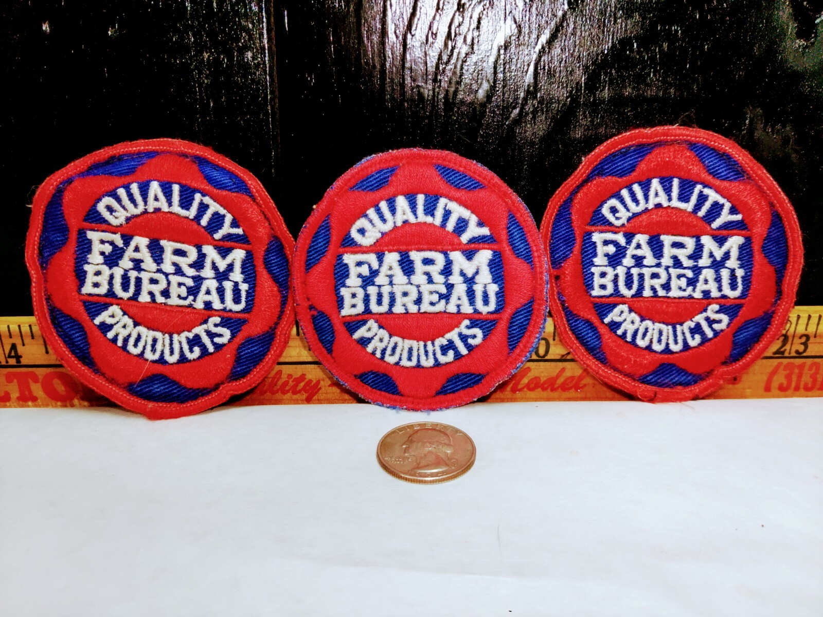 Antique Farm Bureau Quality Products Embroidered Sew On Patch 2¾in Pre-Owned 1pc