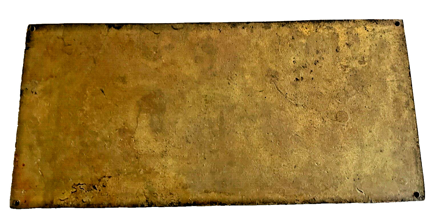 Faceplate Smith Incubator Cleveland Ohio OH Brass Metal Made & Sold Vintage 8 In