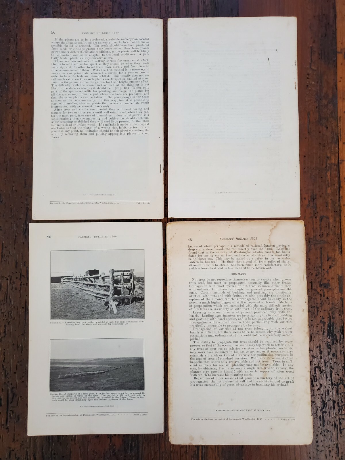 US Vintage Department of Agriculture Farmers Bulletin Lot of 4 Different (DA11)