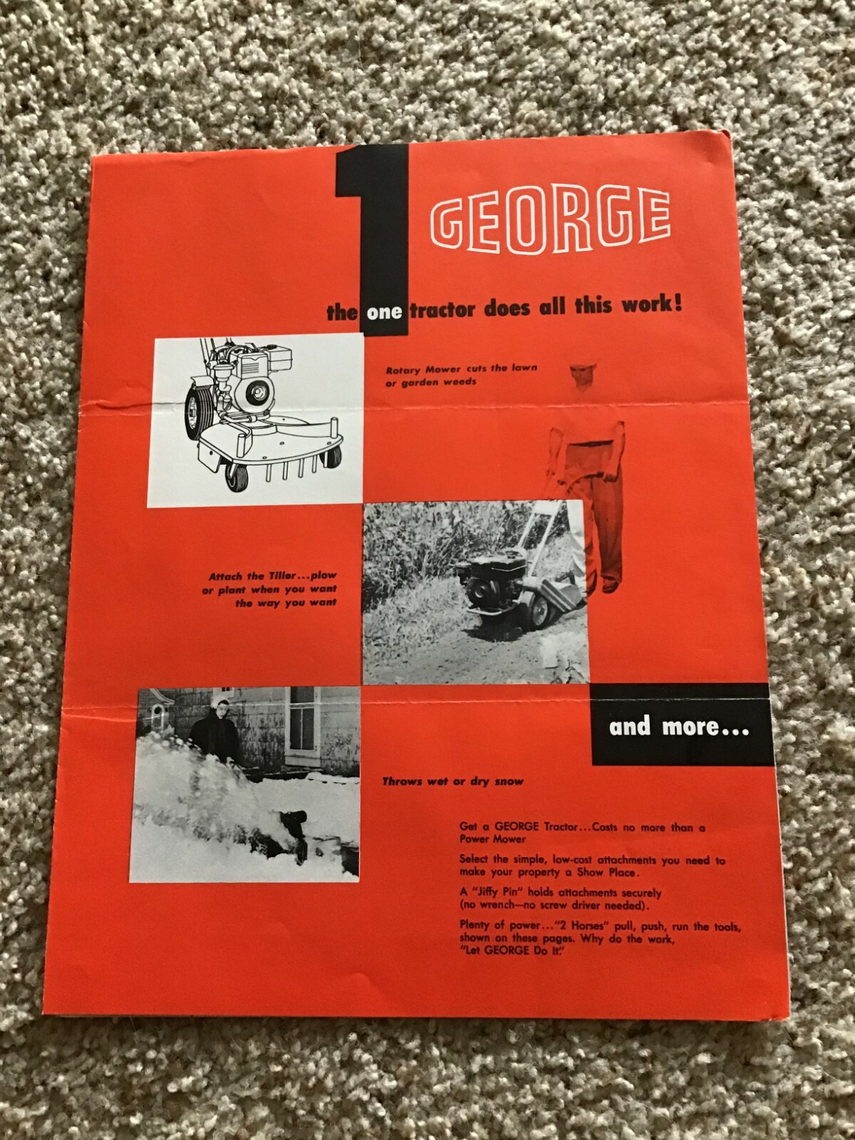 1953 George one tractors original sales literature.