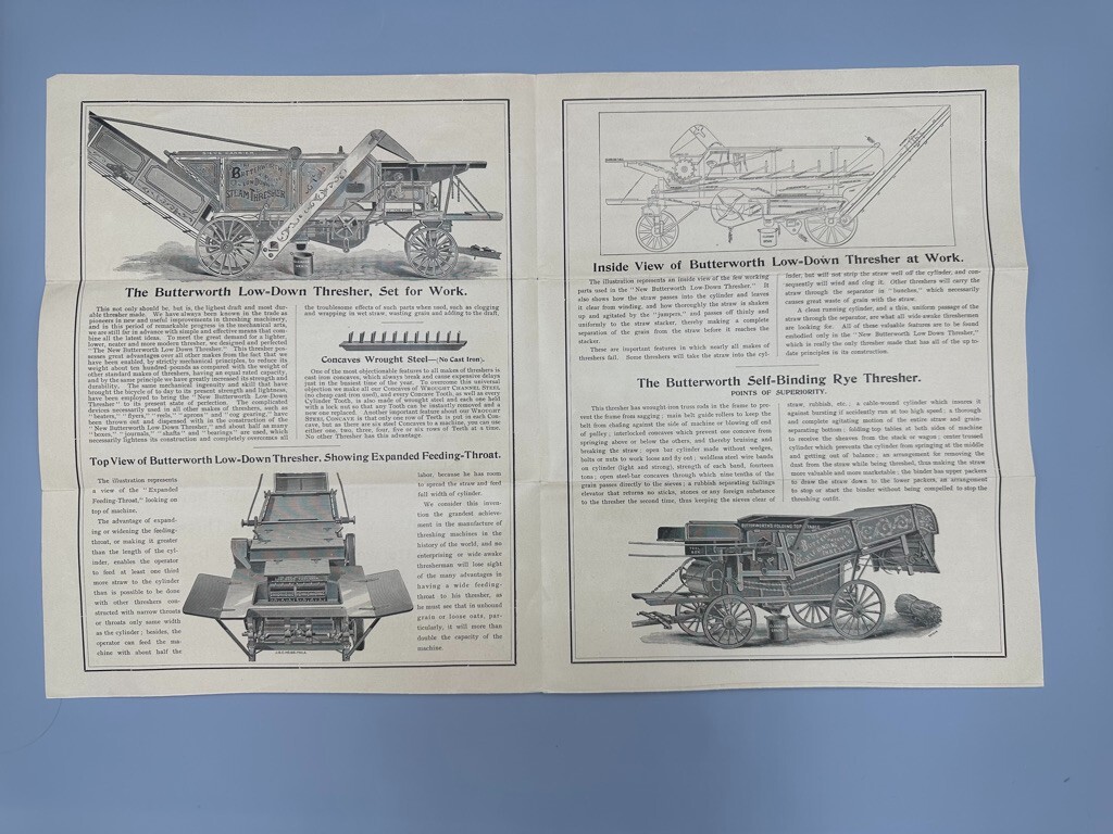 1890s BUTTERWORTH THRESHING MACHINE Farm ENGINE Advertising TRENTON NJ Antique