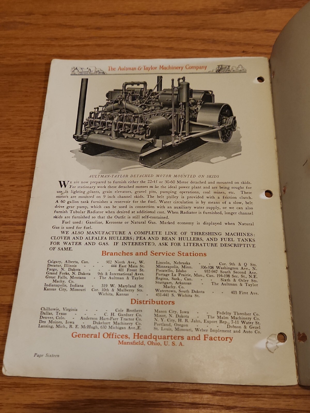 Aultman Taylor Machinery Company Gasoline Kerosene Tractors Catalog