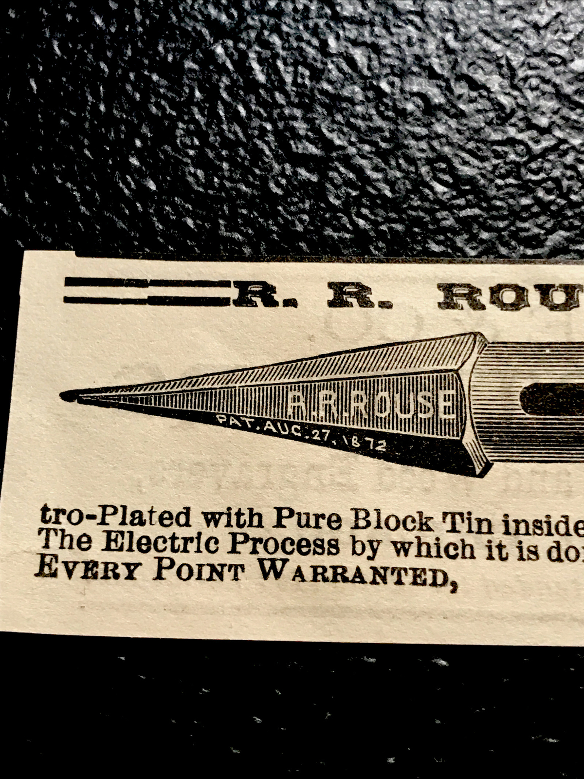 1886 R.R. Rouse Well Point Farm Engraving Advertising – Indianapolis- Indiana
