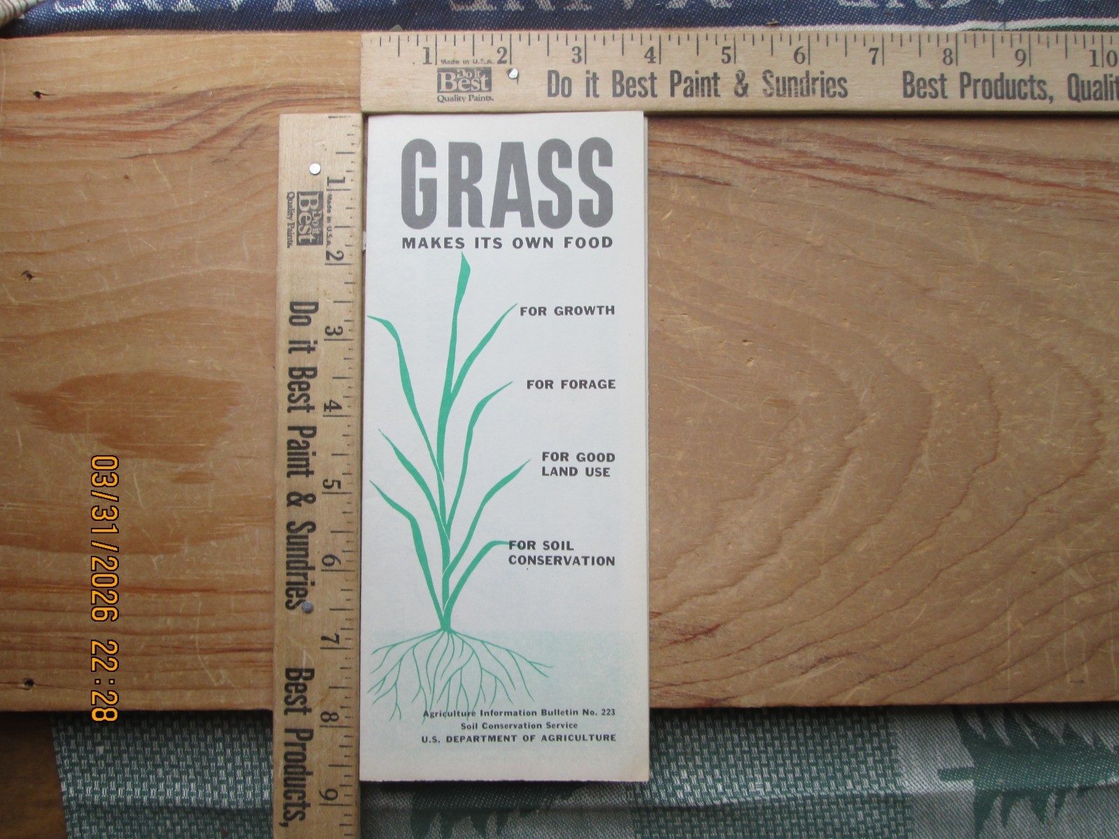 grass Makes it own food US Dept of Agriculture Bulletin no. 223 brochure 1976
