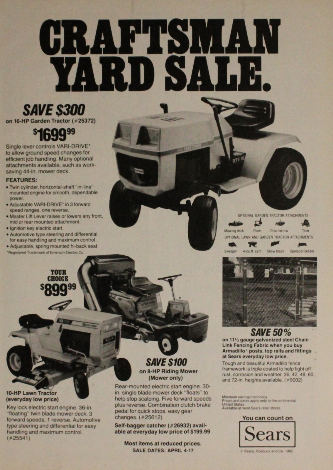 Sears Riding Lawn Mower Picture Magazine Ad Original Vtg Decor Retro Wall Art