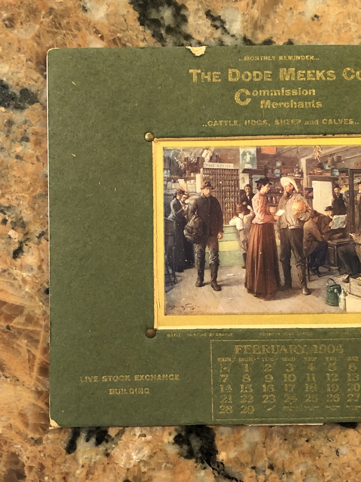 Feb 1904 Dode Meeks Co. Calendar Buffalo, N.Y. 5.5” X 7.5”