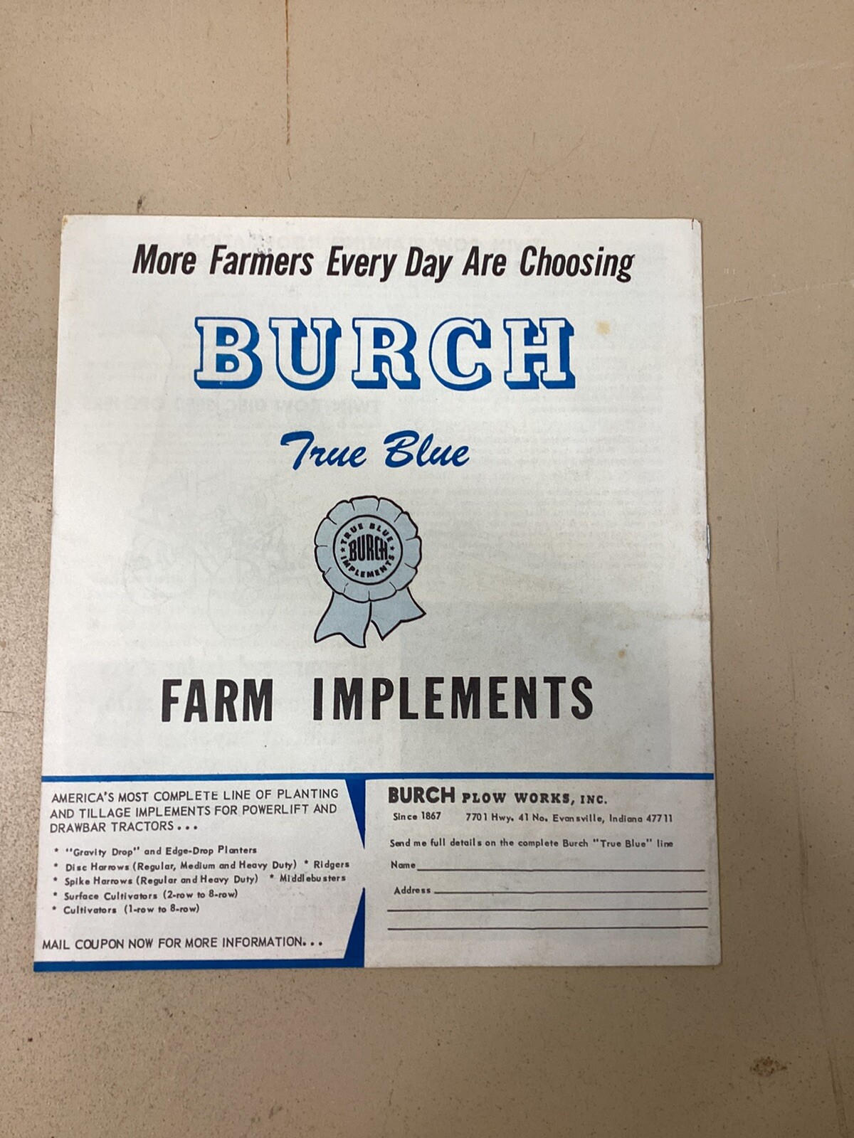 Burch True Blue Farm Implements Brochure