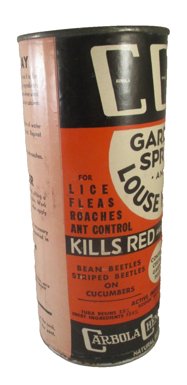 Vintage CARBOLA CHEMICAL CO GARDEN SPRAY & LOUSE KILLER 1 LB CAN Appears Full