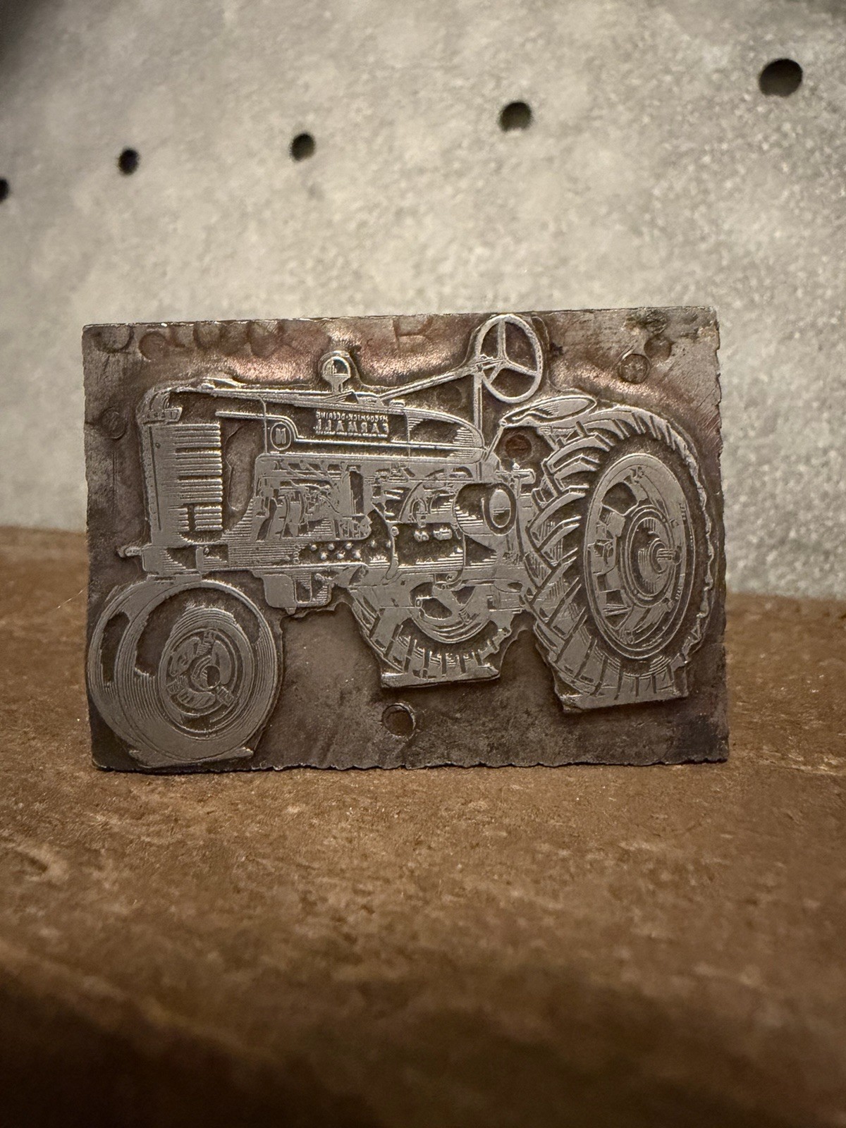 VINTAGE Typeset Printer Press Block Farmall Tractor Farming Ad Advertisement