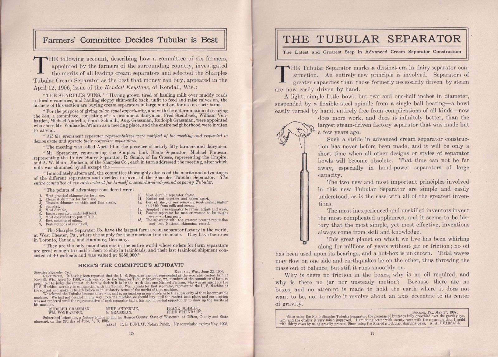 1910 Sharples Tubular Cream Separator Catalog Models Price List West Chester PA