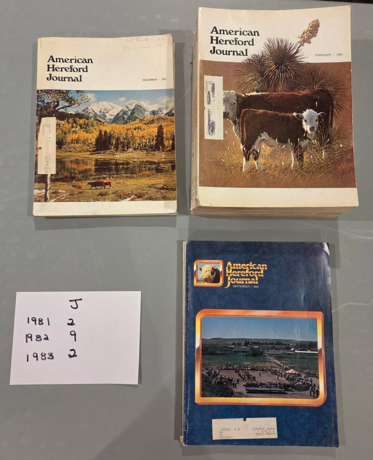 VINTAGE HEREFORD JOURNALS 1950-2001