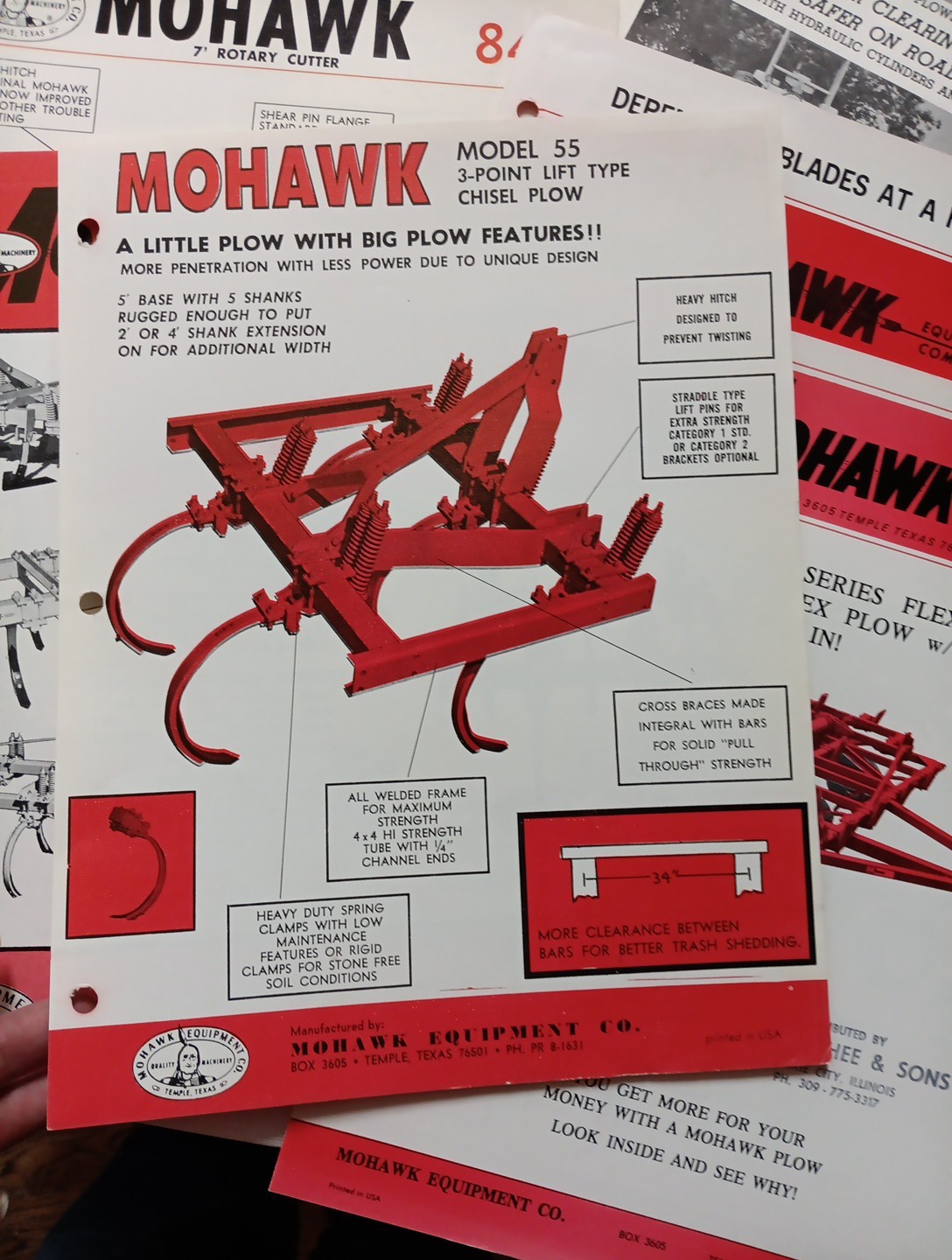 6 Mohawk Implements Spec Sheets Brochures Vintage Farming Advertising