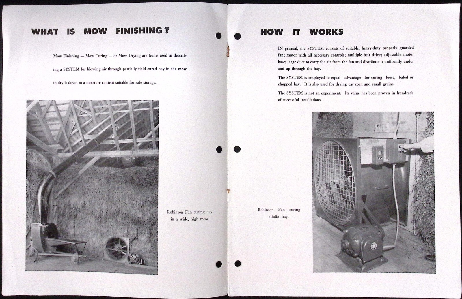 1952 Robinson Ventilating Co Fans for Drying Farm Crops Dealer Brochure