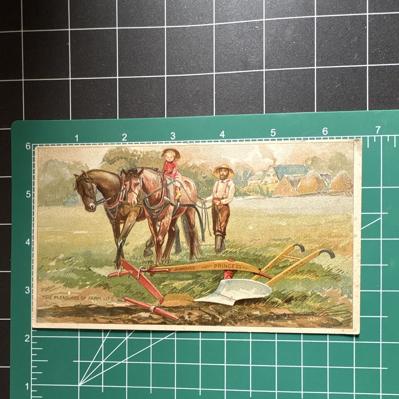 The Princess Plow Co. Agriculture Trade Card, Multicolor Advertising 1880’s