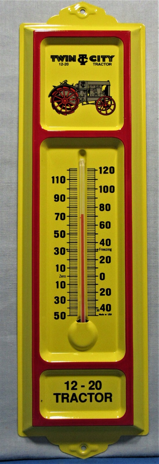 Twin City Vintage Tractor ~ Embossed Tin Advertising Thermometer