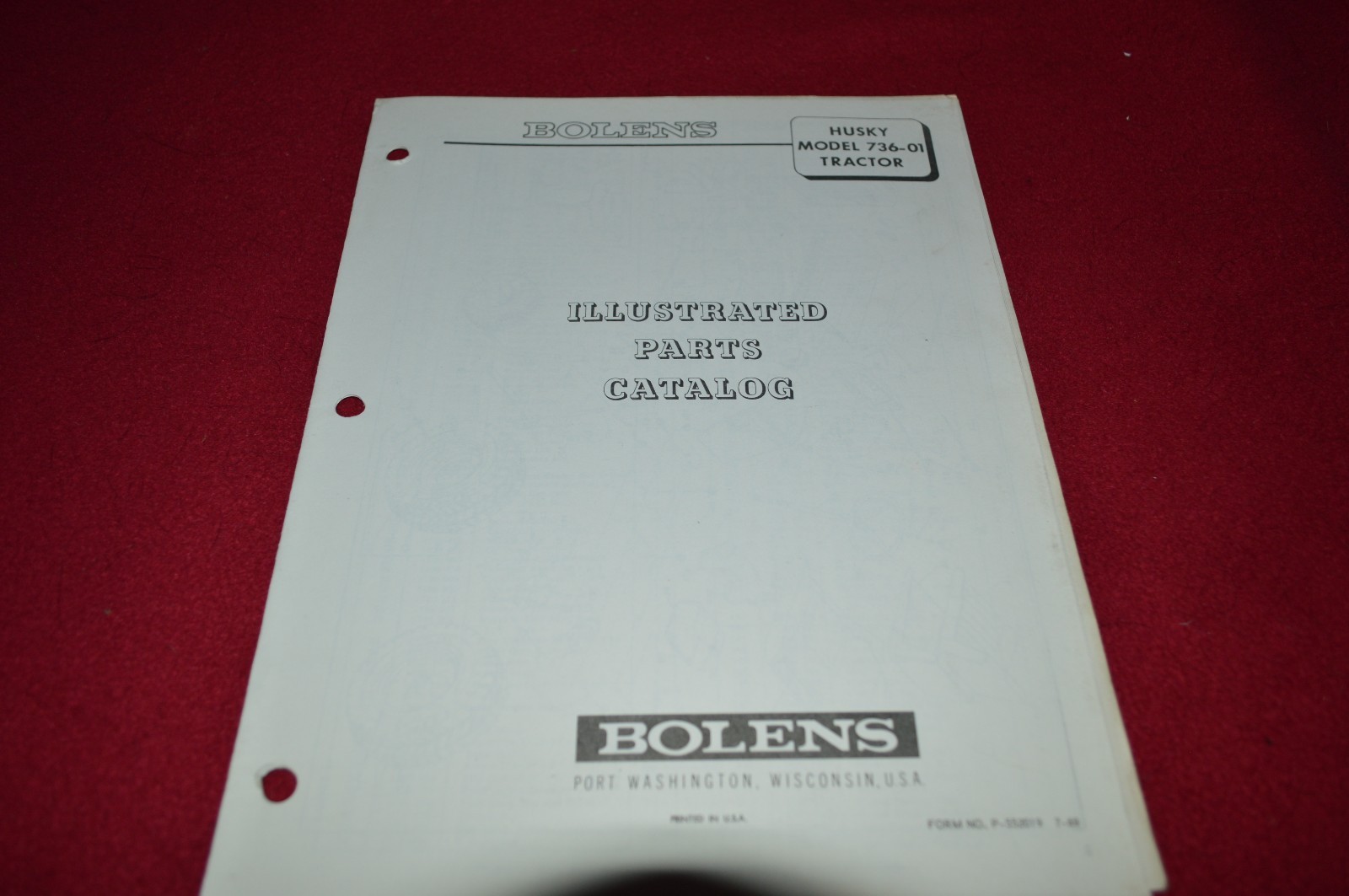 Bolens Husky Tractor Models 736-01 Dealer&rsquo;s Parts Book Manual CHPA