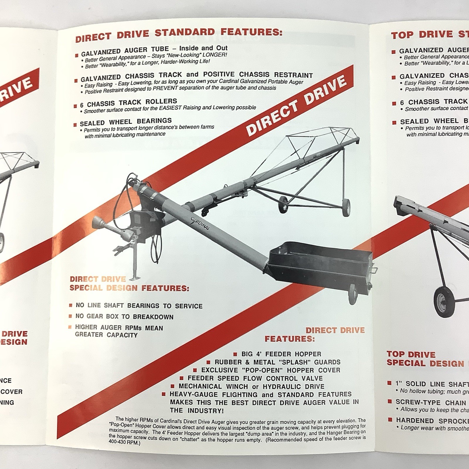 Cardinal Manufacturing Indiana Brochures 1990 Farm Equipment Portable Augers