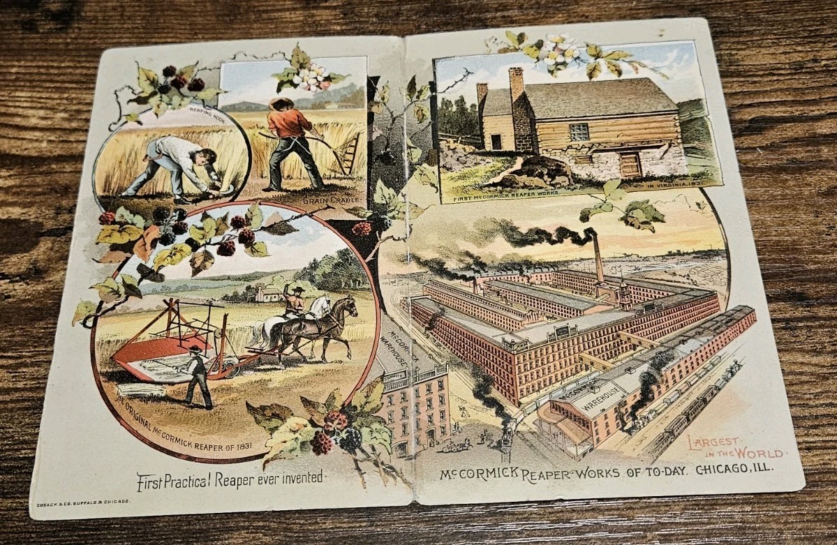 1886 McCormick Harvesting Brochure Large Trade Ad Harvester & Binder
