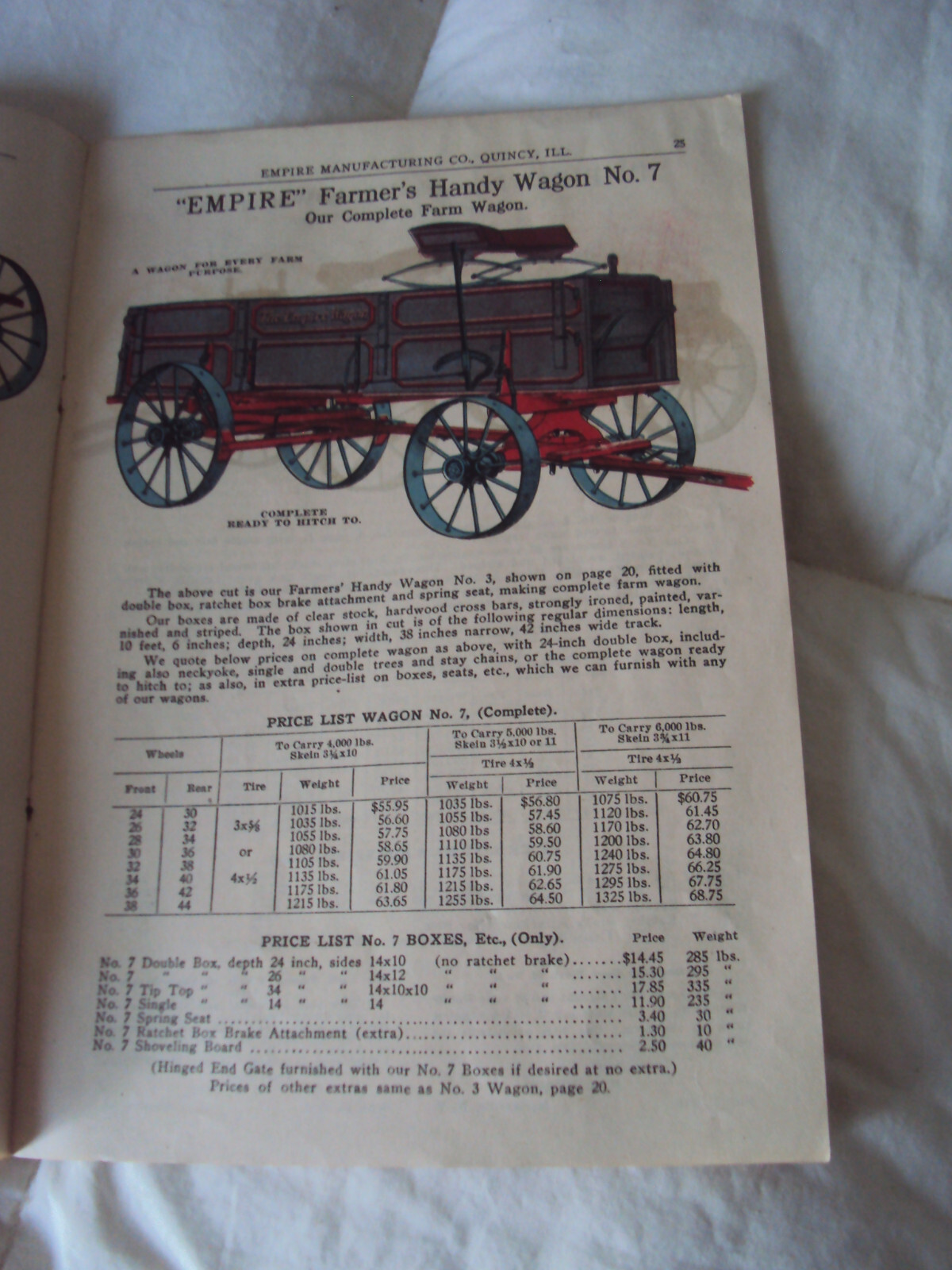 Empire Steel Wheels Catalog No 20 ca 1900 44 page Softbound Quincy IL