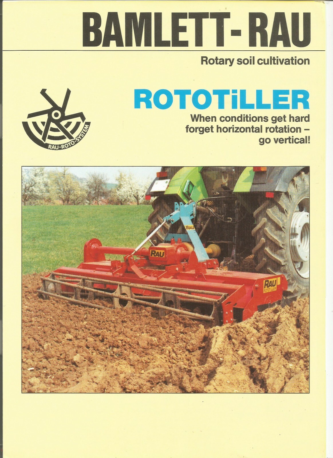 Original Bamlett Rau 2.0M 2.5M 3.0M 4.0M Rototiller Sales Brochure # B 31/2 GB