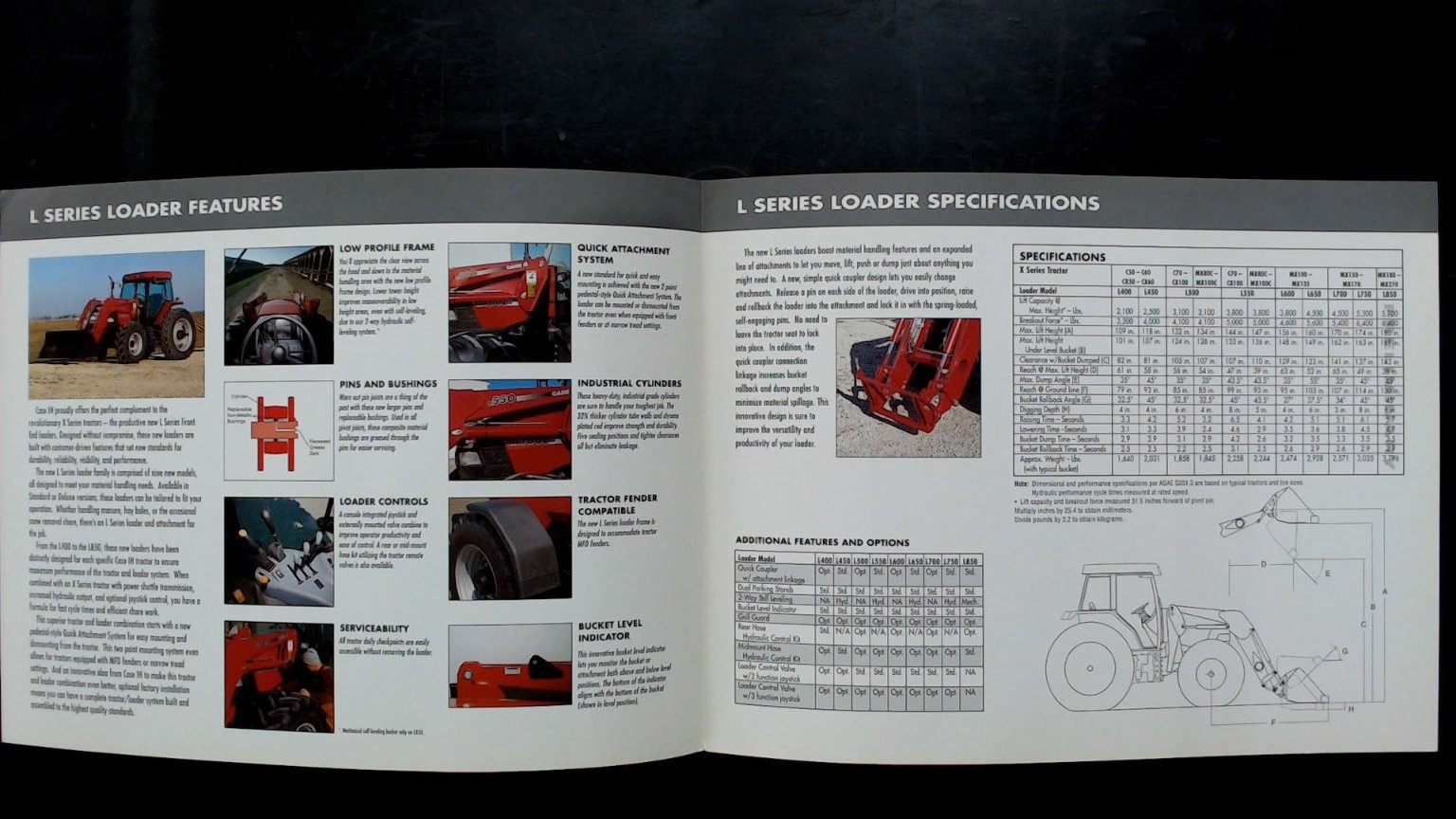 Case IH L Series Loaders Attachments Vintage 1999 Agriculture Brochure