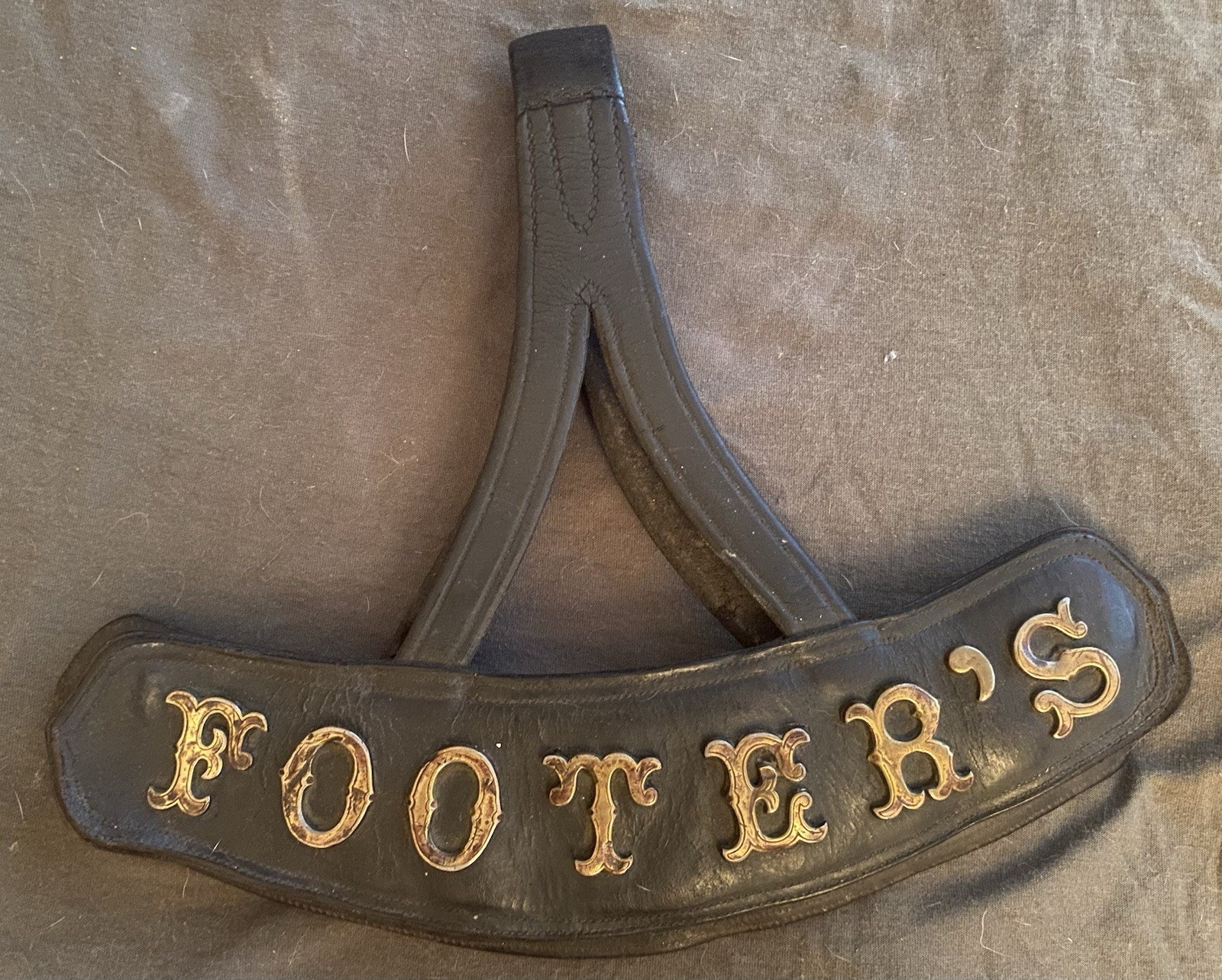 1880 FOOTERS Dye Works Cumberland MD Advertising Leather Goat Parade Saddle Sign