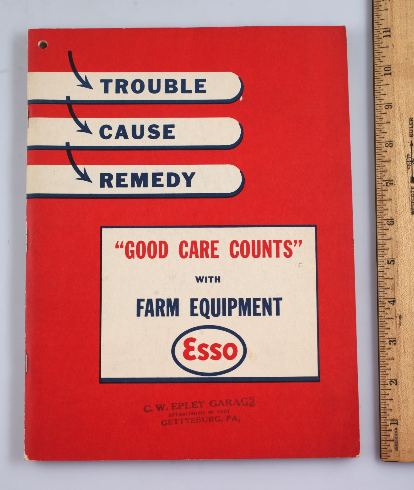 Vintage 1947 Esso Farm Equipment Good Care Counts Booklet Maintenance Manual