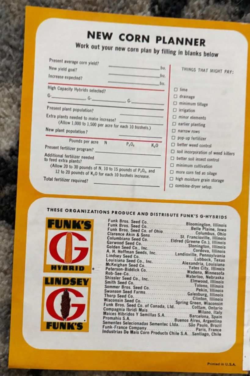 Funk&rsquo;s Seed Corn Fact Report For 1965 Brochure DCPA26