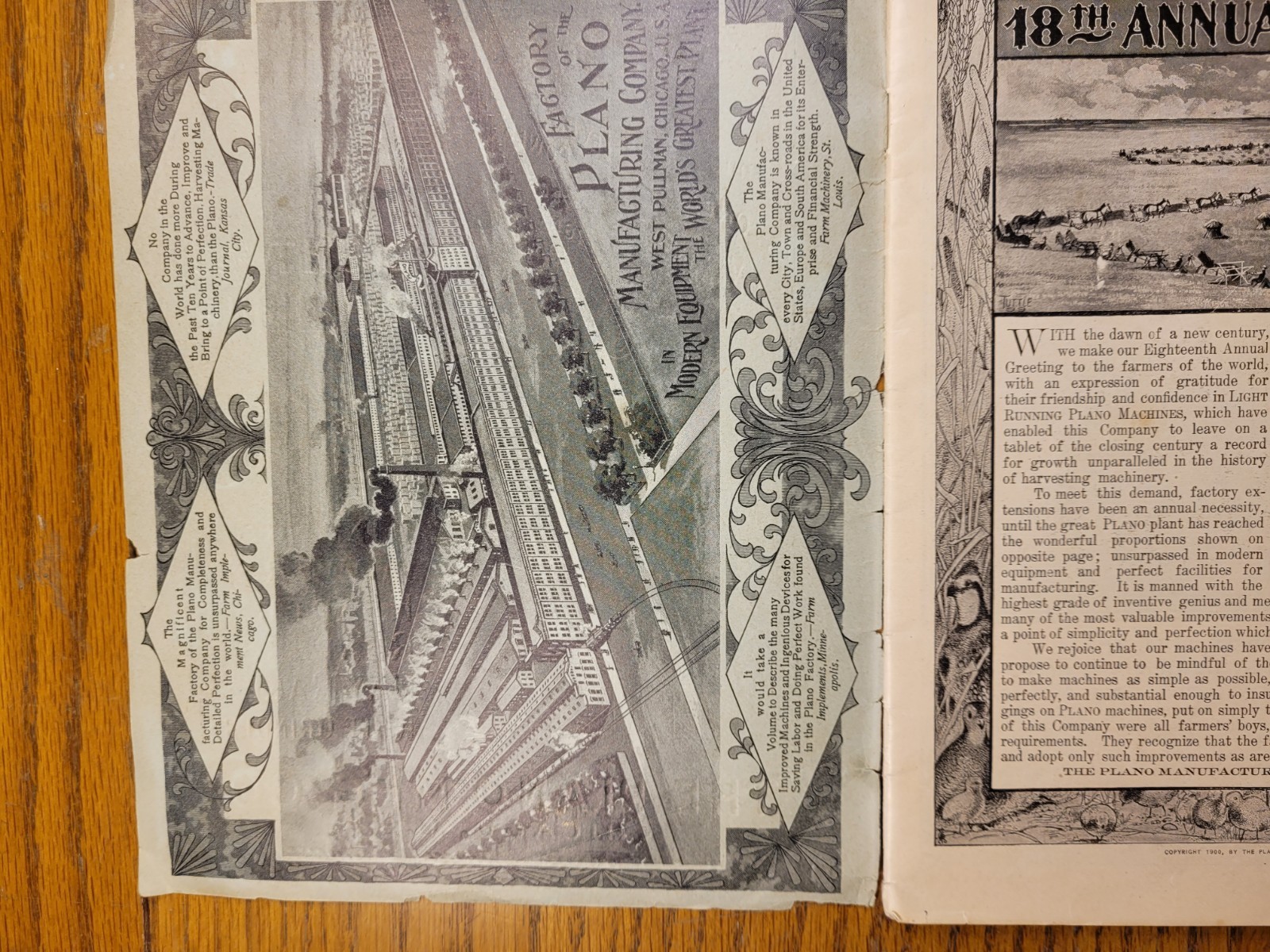 Plano Mfg Co. Agricultural Brochure 1899 Light Running Machines Chicago USA