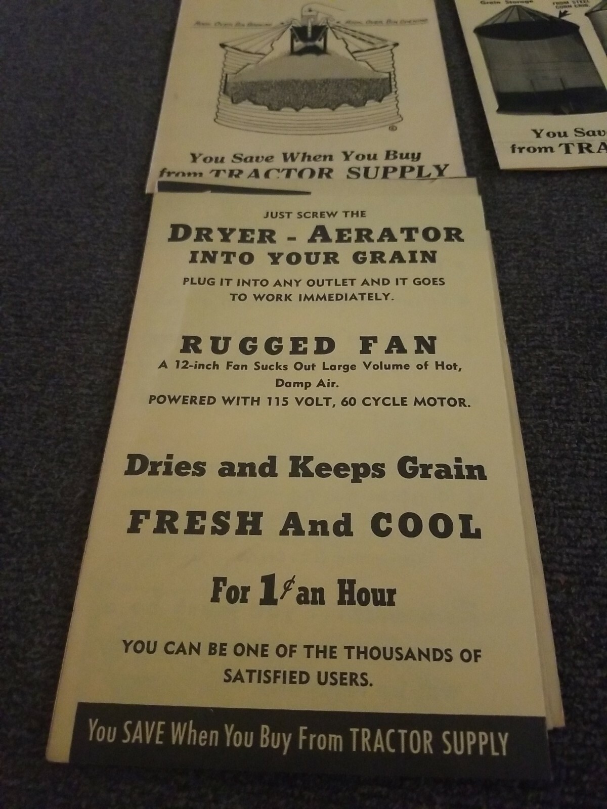 Trasco Grain Bin storage pamphlets. Lot of 4. 1950&rsquo;s 1960&rsquo;s. Tractor Supply. S1