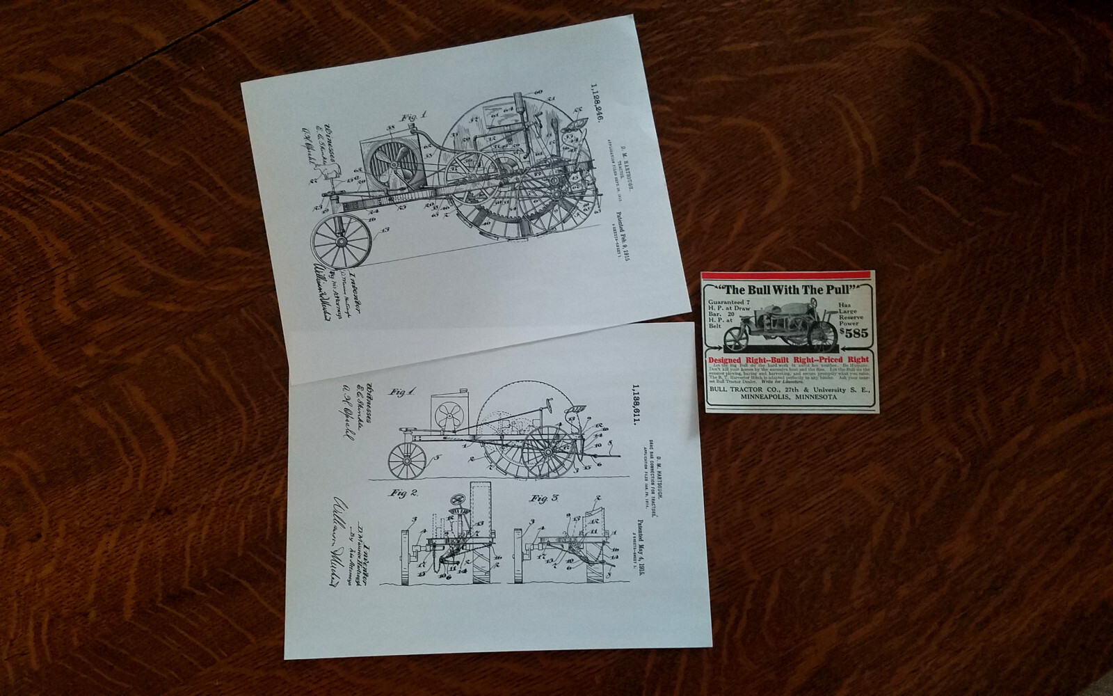 Rare Signed Hartsough Inventor 1914 Bull Tractor Stock Certificate Big Bull Farm