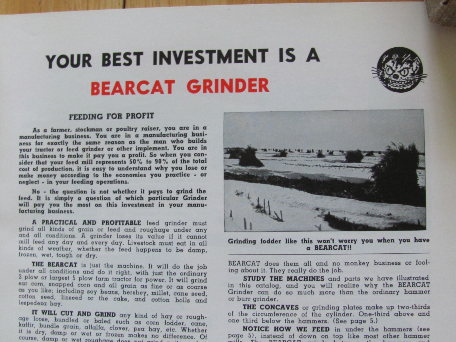 1962 Bear Cat Feed Grinder Sales Brochure Western Land Roller Co Hastings NE