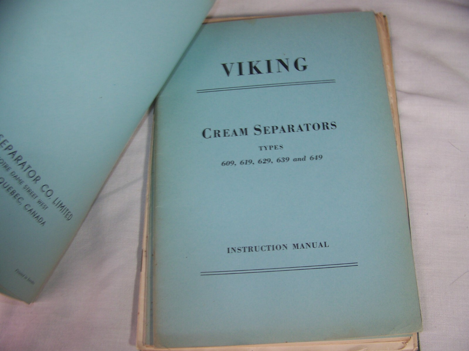 c1949 VINTAGE VIKING CREAM SEPARATOR ADVERTISING BOUND INSTRUCTION MANUAL LOT