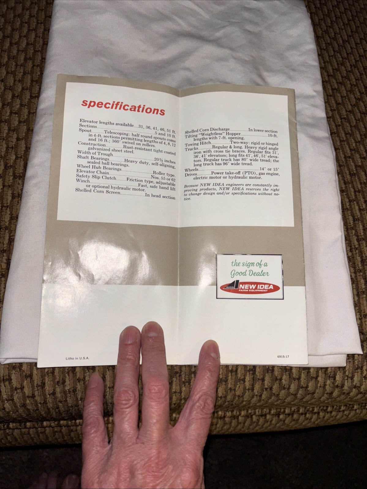 New Idea Multi Purpose Elevator Dealer&rsquo;s Brochure Farm Equipment AVCO