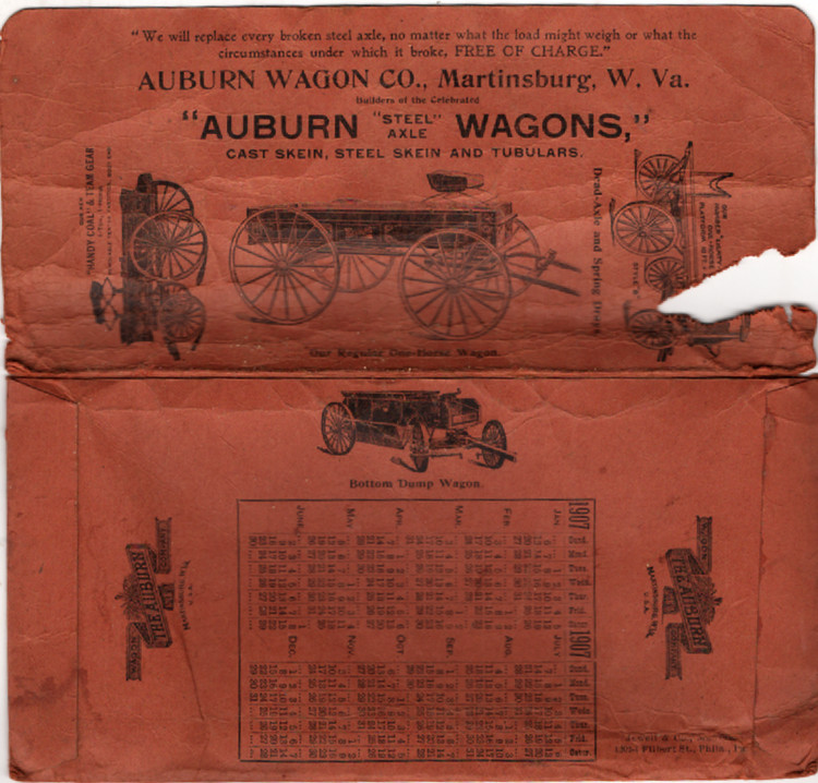 1907 Illustrated AUBURN Wagon Advertising Envelope sent from Murdock Eros, Oneon