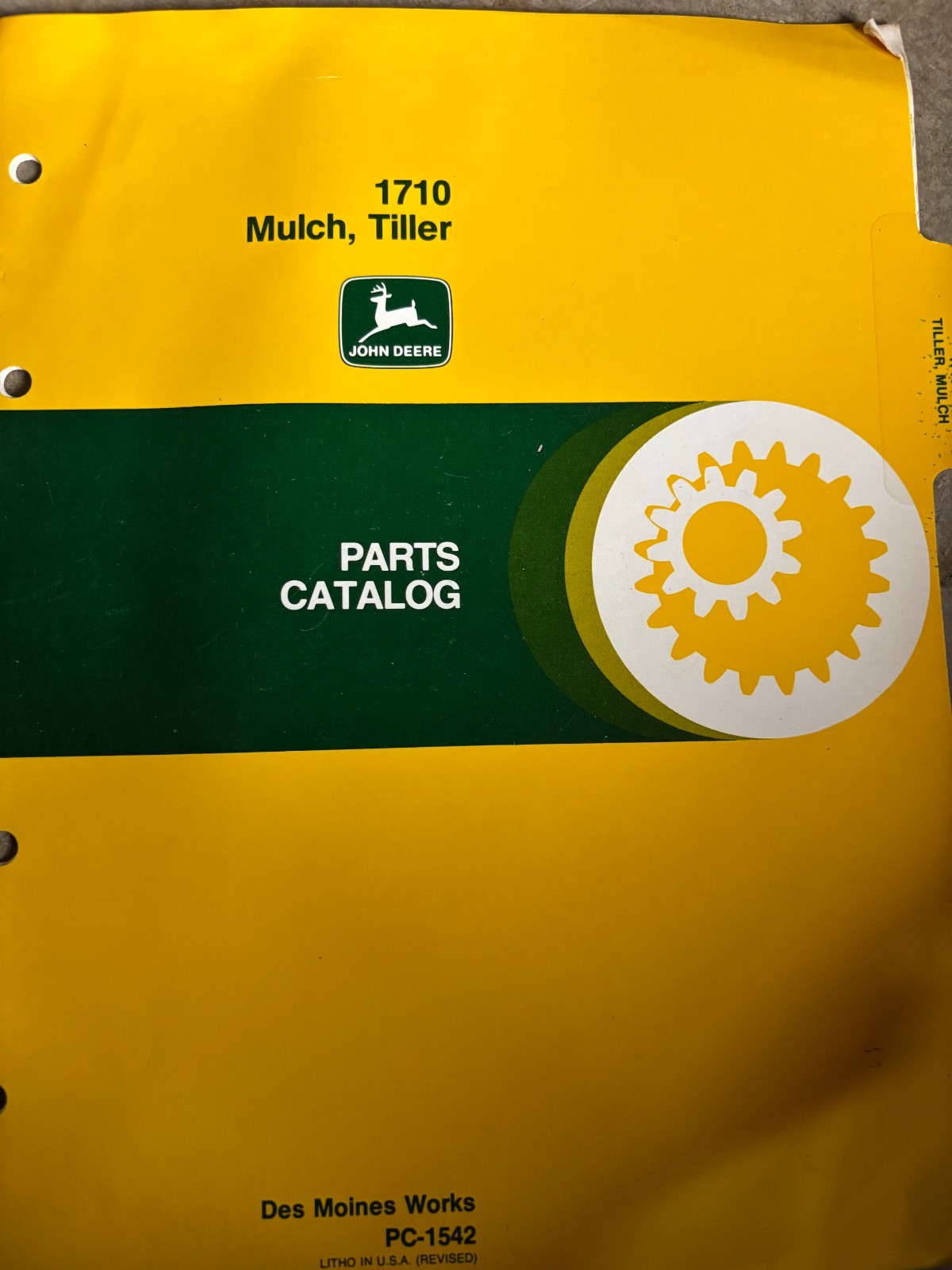 John Deere 1710 Mulch Tiller Parts Book Manual AMIL26