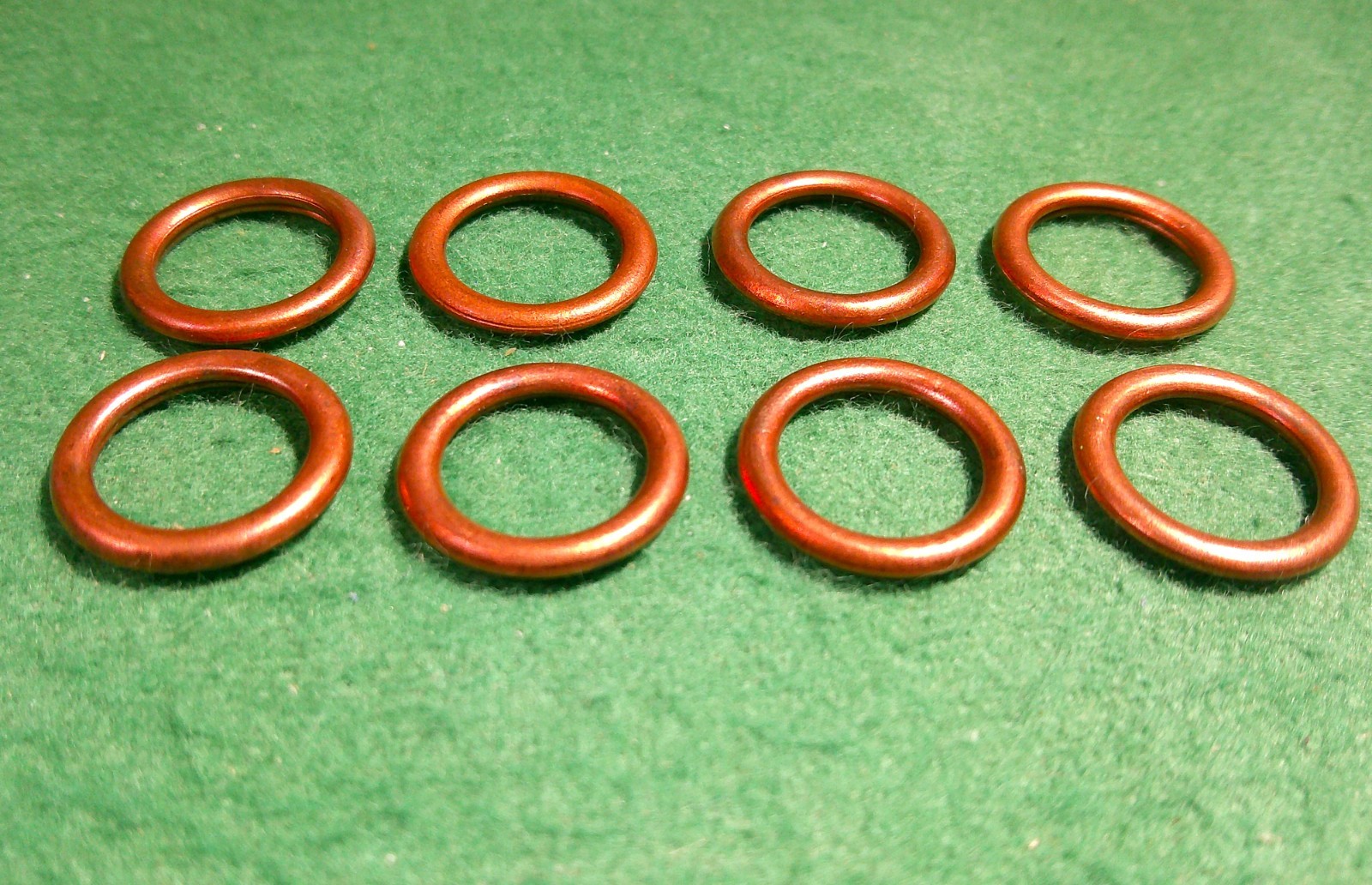 Vintage NOS Champion 10mm Spark Plug Copper Gaskets Set of 8
