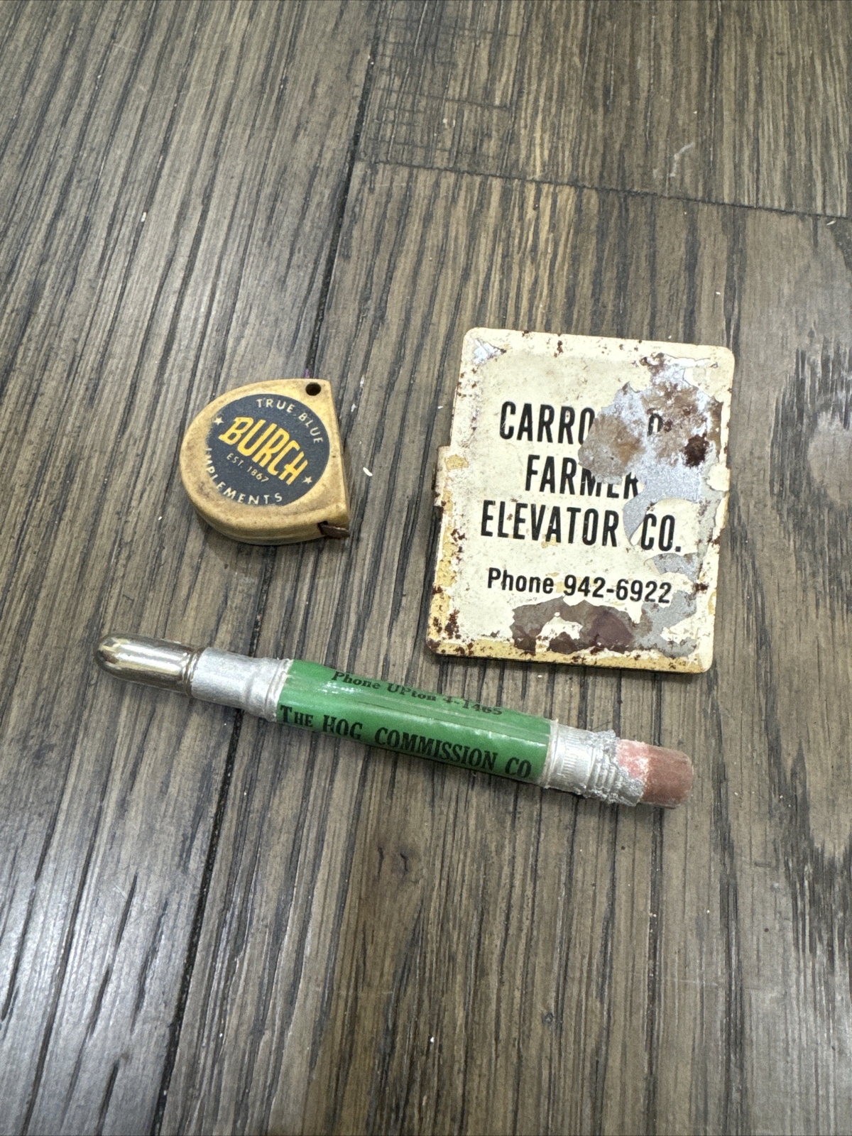 Antique Farm Advertising Pencil Clip And Tape Measure