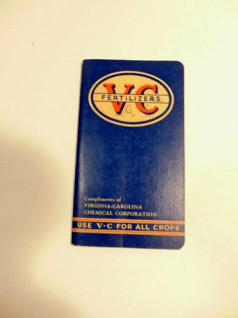 used Virginia-Carolina Fertilizers advertising notebook: 1938 & 1939 calendars