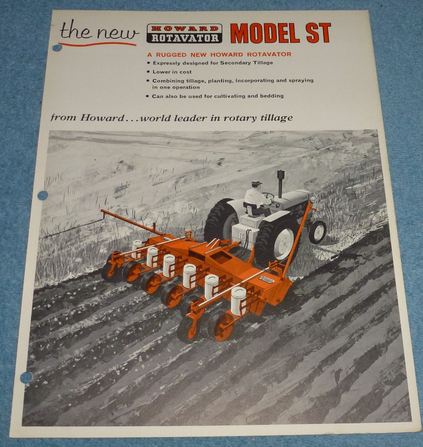 Vtg 1970 Howard Rotavator Co Brochure Model ST Rotary Tillage Equipment Specs