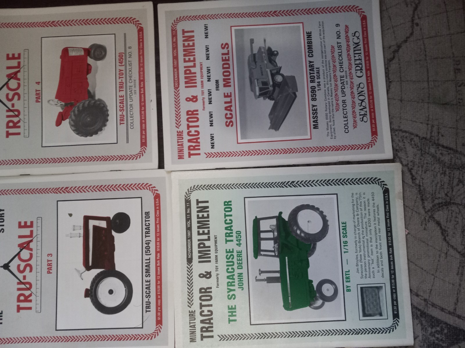 Vintage Miniature Tractor & Implement Magazine Lot Of 12 January to December 87