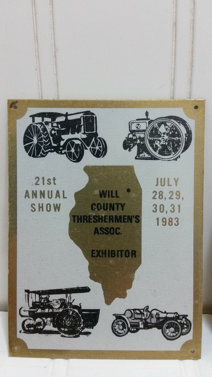 Tractor & Antique Engine Show EXHIBITOR PLAQUE Lot Illinois Ohio Exibit Brass