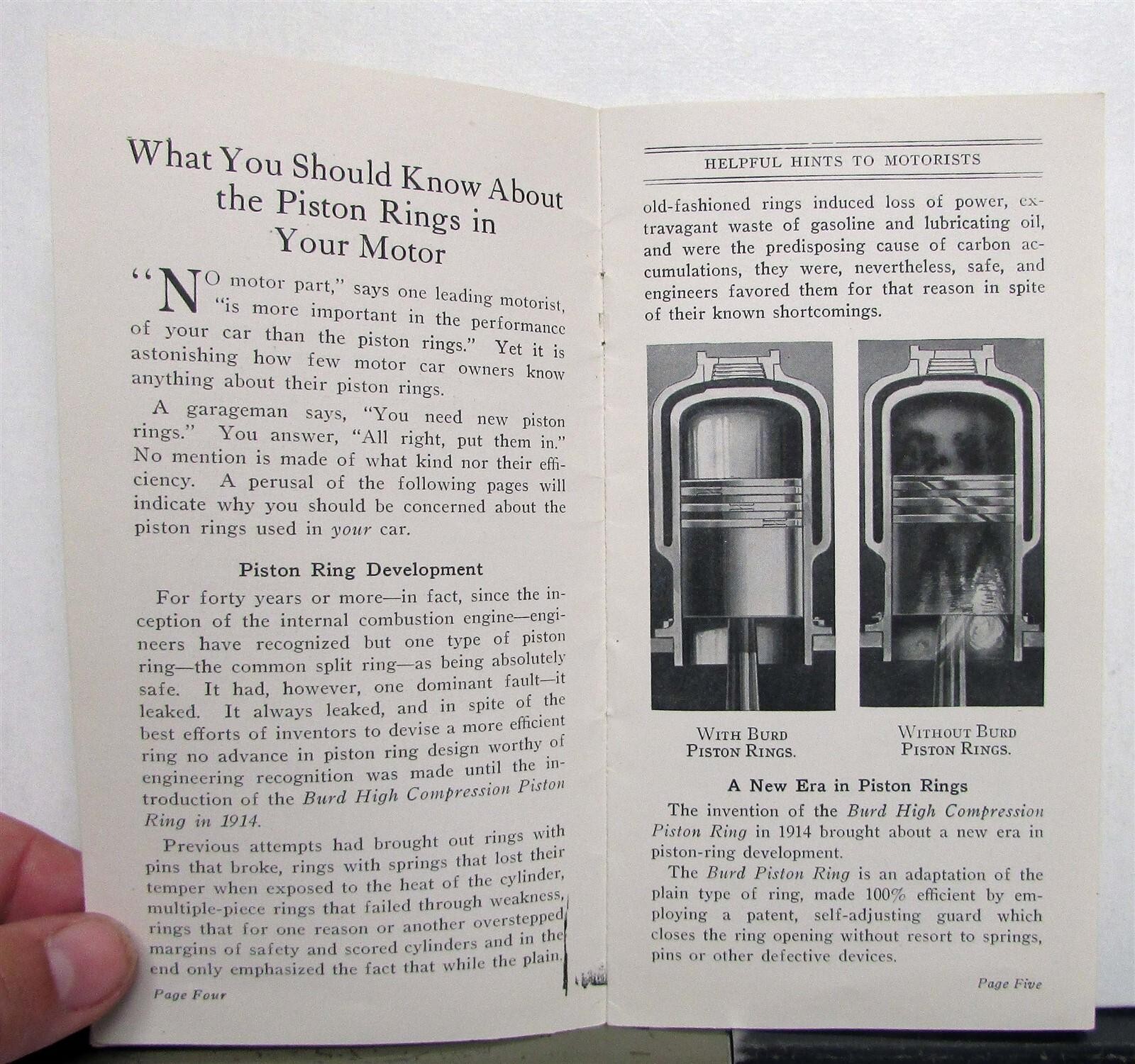 1915 Burd Compression Ring How To Avoid Motor Ills Helpful Hints Brochure