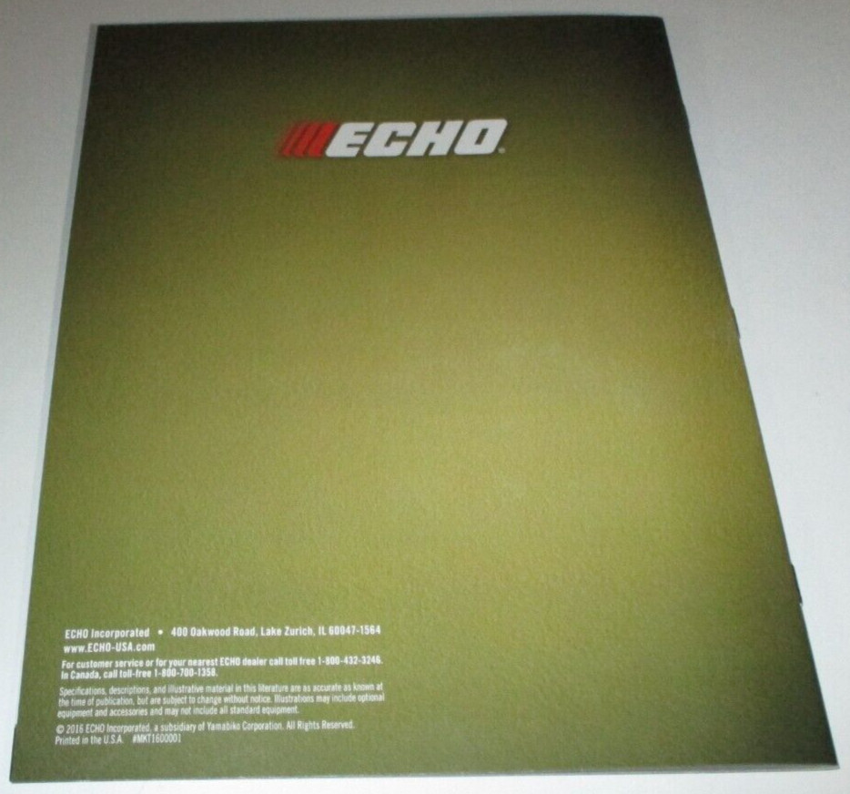 *Echo 2016 Full Line Sales Catalog Manual Brochure Chain Saws Blowers Trimmers&&