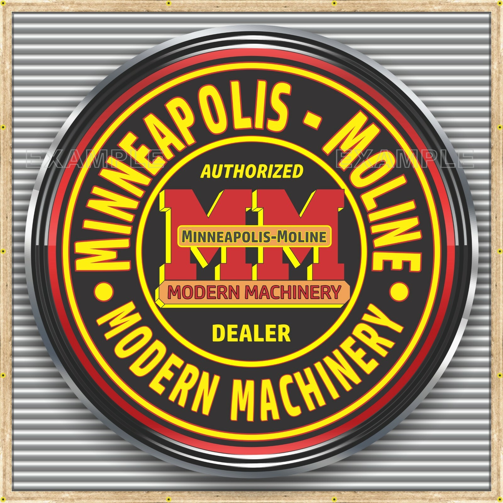 MINNEAPOLIS MOLINE TRACTORS DEALER STYLE SIGN BANNER MURAL MED L XL XXL SIZES