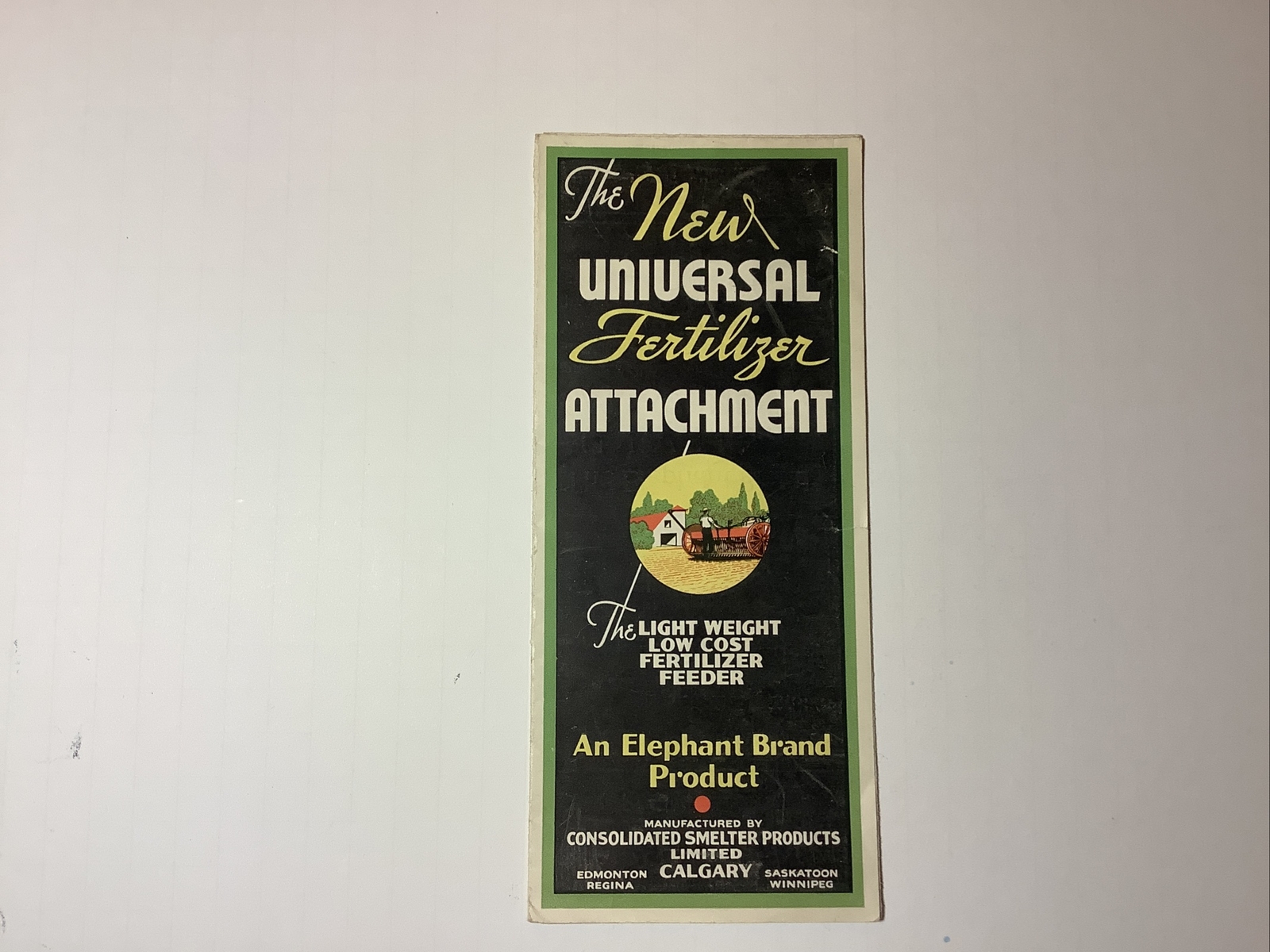 ELEPHANT BRAND THE NEW UNIVERSAL FERTILIZER ATTACHMENT POCKET BROCHURE