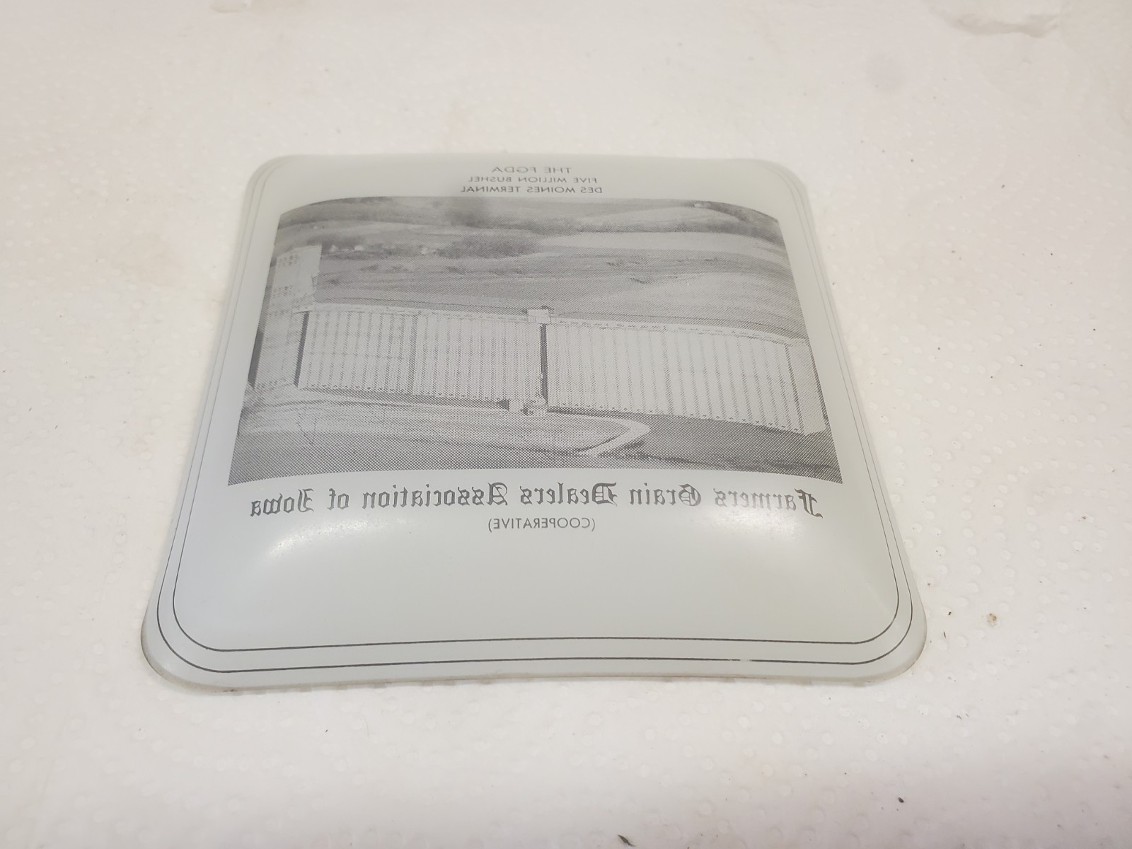 Glass Dish Farmers Grain Dealers Association Of Iowa Des Moines Terminal