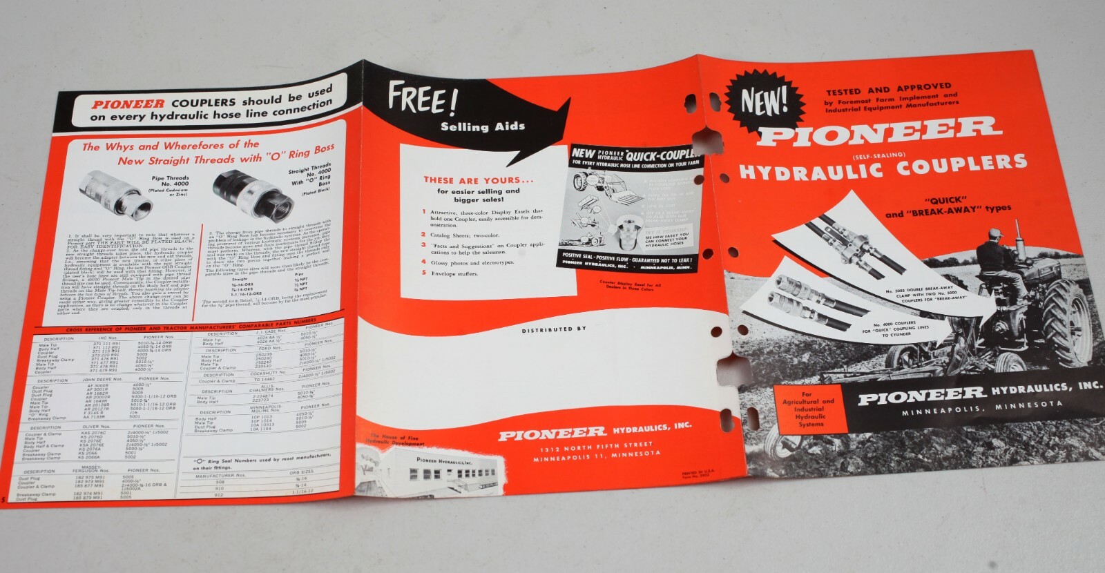 Vintage Pioneer Self Sealing Hydraulic Couplers Brochure Minneapolis